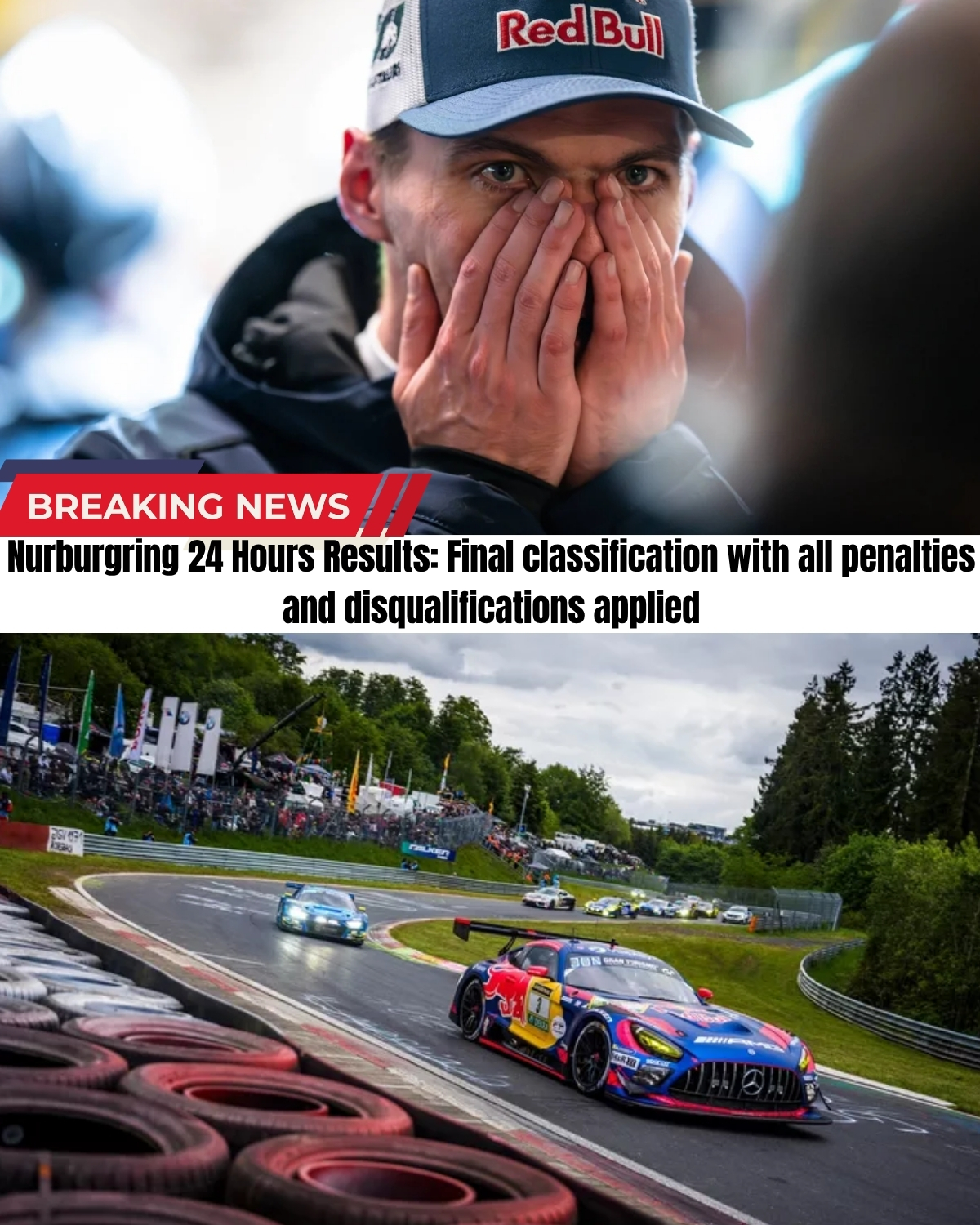 A record 352,000 fans witnessed total chaos! 🤯 Max Verstappen dominated the brutal Nordschleife for 20 hours, on the brink of an epic victory. 🏆 But then, a sudden mechanical nightmare completely destroyed his team’s race!