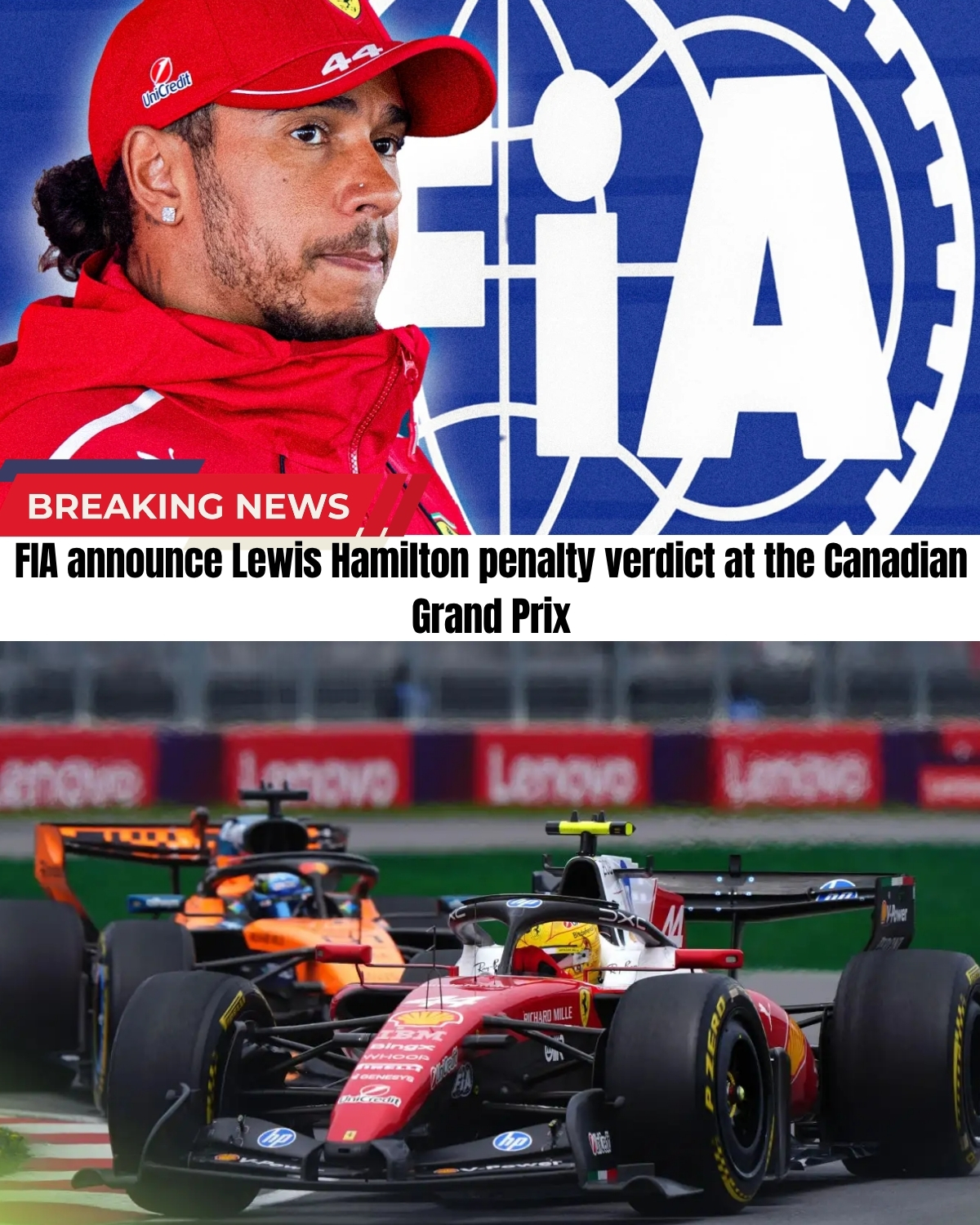 The Canadian GP Sprint just exploded into total chaos! ๐ฑ Lewis Hamilton was dragged into a tense FIA investigation after a dramatic chicane cut against Oscar Piastri.