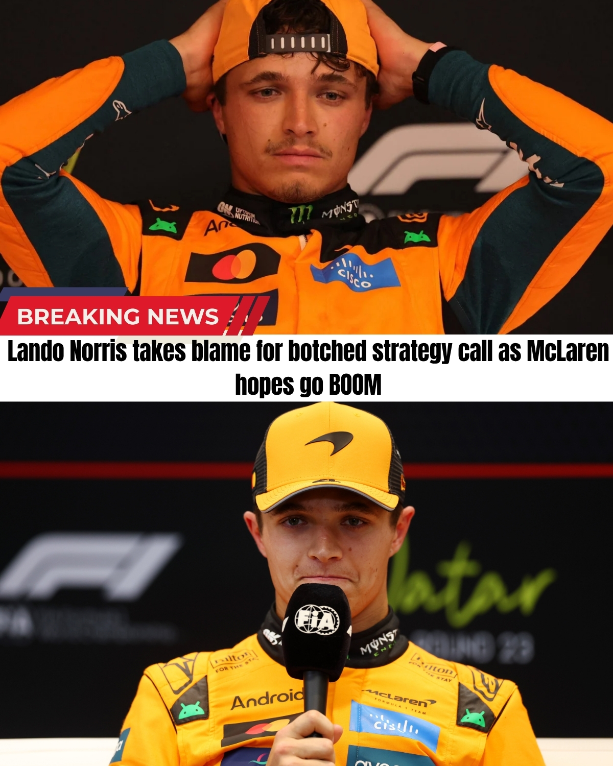 The World Champ just dropped a bombshell! 🤯 After a chaotic Canadian GP with ZERO points for McLaren, Lando Norris shockingly took full responsibility for their disastrous tyre gamble. But it wasn’t just the tyres…