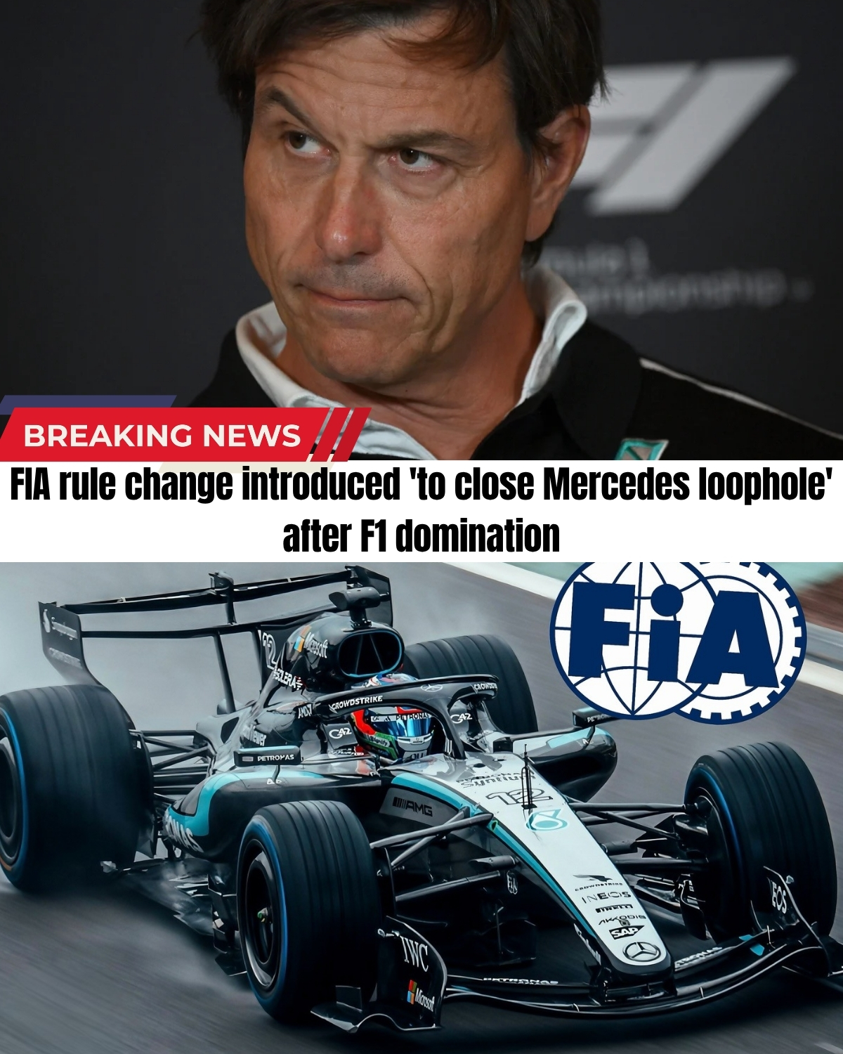 The FIA just dropped a massive bombshell that could instantly crush the Silver Arrows’ 2026 winning streak! ๐ฑ A sudden, controversial rule change is active NOW, directly targeting a secret ‘loophole’ that rivals claim gave Mercedes a massive 0.3s per lap advantage!