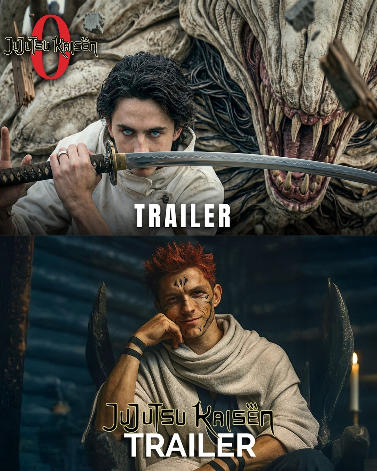 ¡Paren todo! Se acaba de revelar el tráiler conceptual de “Jujutsu Kaisen 0: Live Action” (2027) y el mundo entero está en estado de shock. Prepárense, porque la combinación es dinamita pura: ¡Timothée Chalamet y Robert Pattinson protagonizarán esta odisea de maldiciones y hechicería!