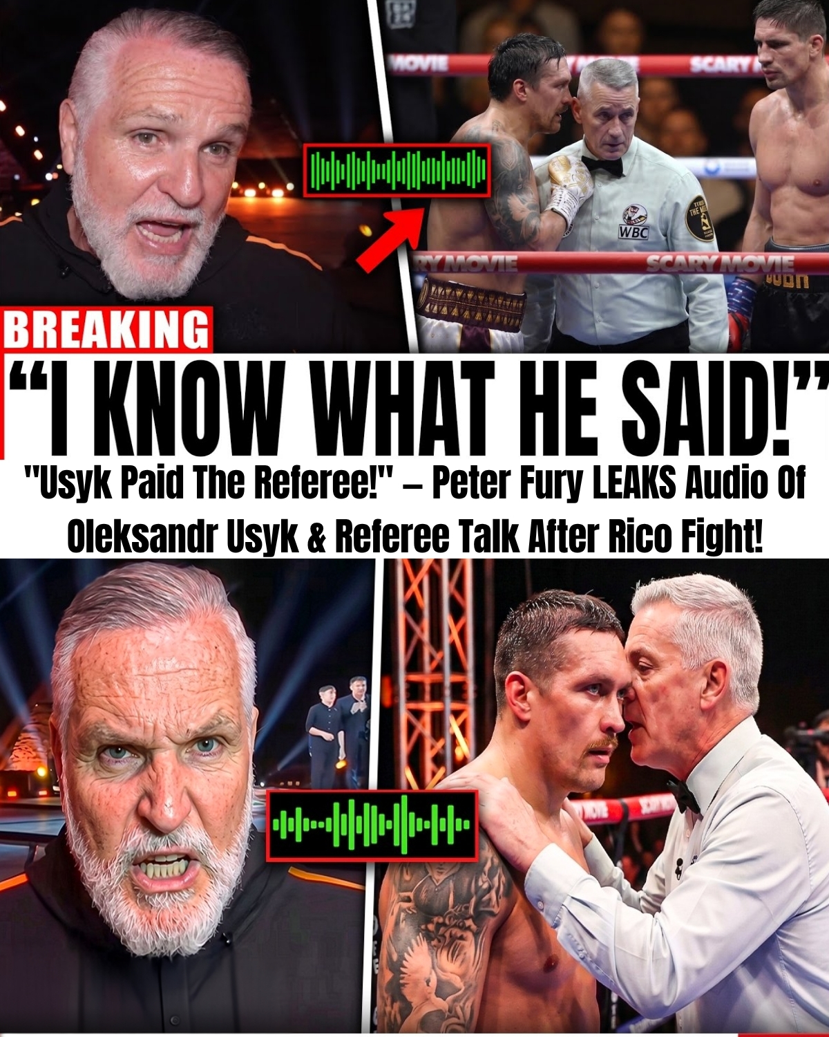 The boxing world has just been hit by the biggest corruption scandal in history! 🥊 Trainer Peter Fury has officially leaked a chilling, underground audio tape exposing Oleksandr Usyk secretly negotiating with the referee to fix his recent mega-fight!