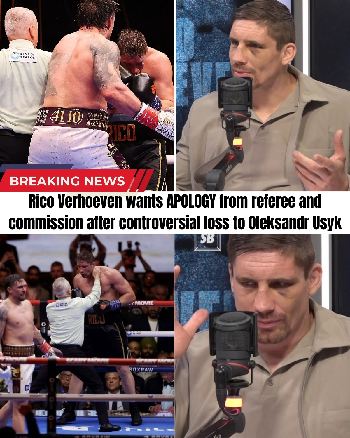 The Pyramids mega-fight scandal is reaching a dangerous boiling point! ๐ฅ Kickboxing king Rico Verhoeven just broke his silence, officially demanding a public apology from the commission over the corrupt 11th-round stoppage!