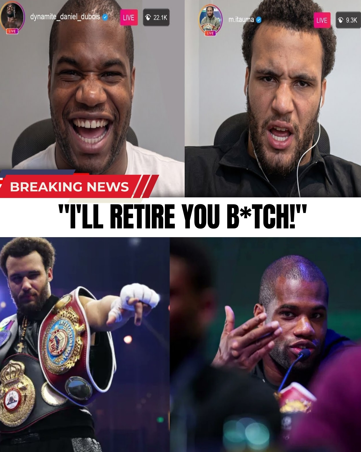 The heavyweight division is shaking! 🔥 Daniel Dubois just triggered a massive war by targeting undefeated monster Moses Itauma. 😱 Dubois’ camp warns the kid is way too green and will face a brutal reality check, but Itauma just fired back with a chilling message.