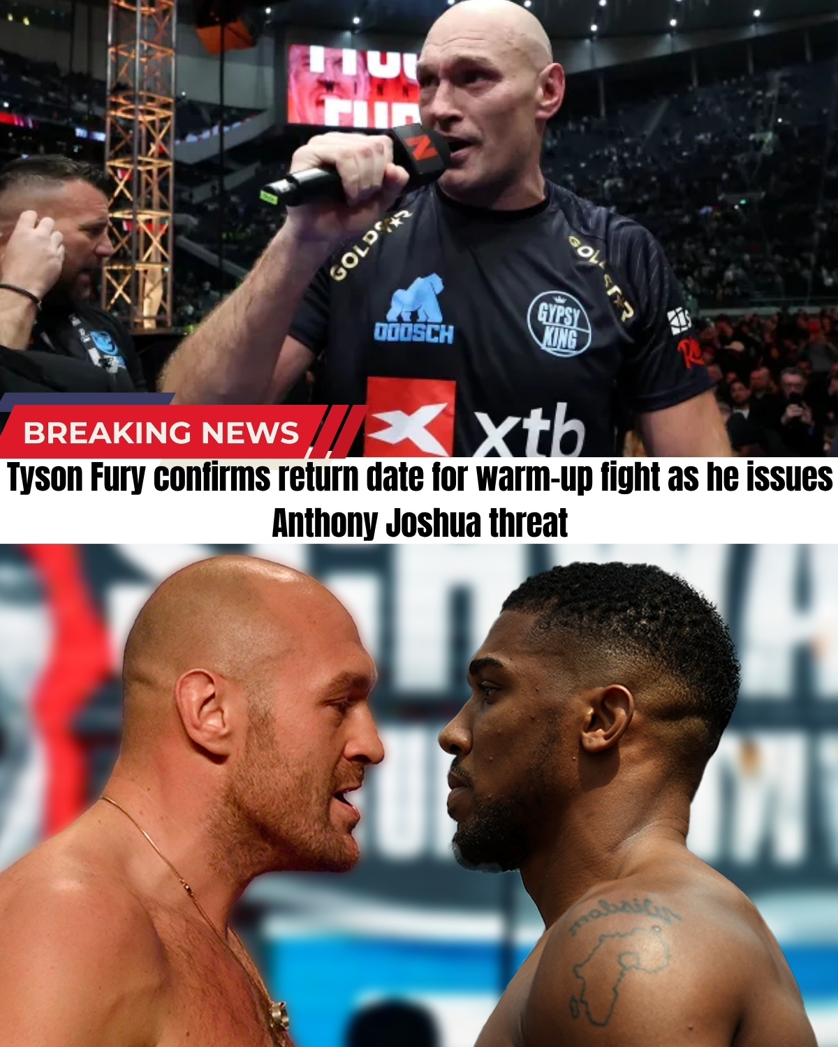 The Anthony Joshua mega-fight is in EXTREME jeopardy! 😱 Tyson Fury just confirmed a high-risk warm-up fight for this August, and his brutal confession is sending shockwaves through the boxing world.