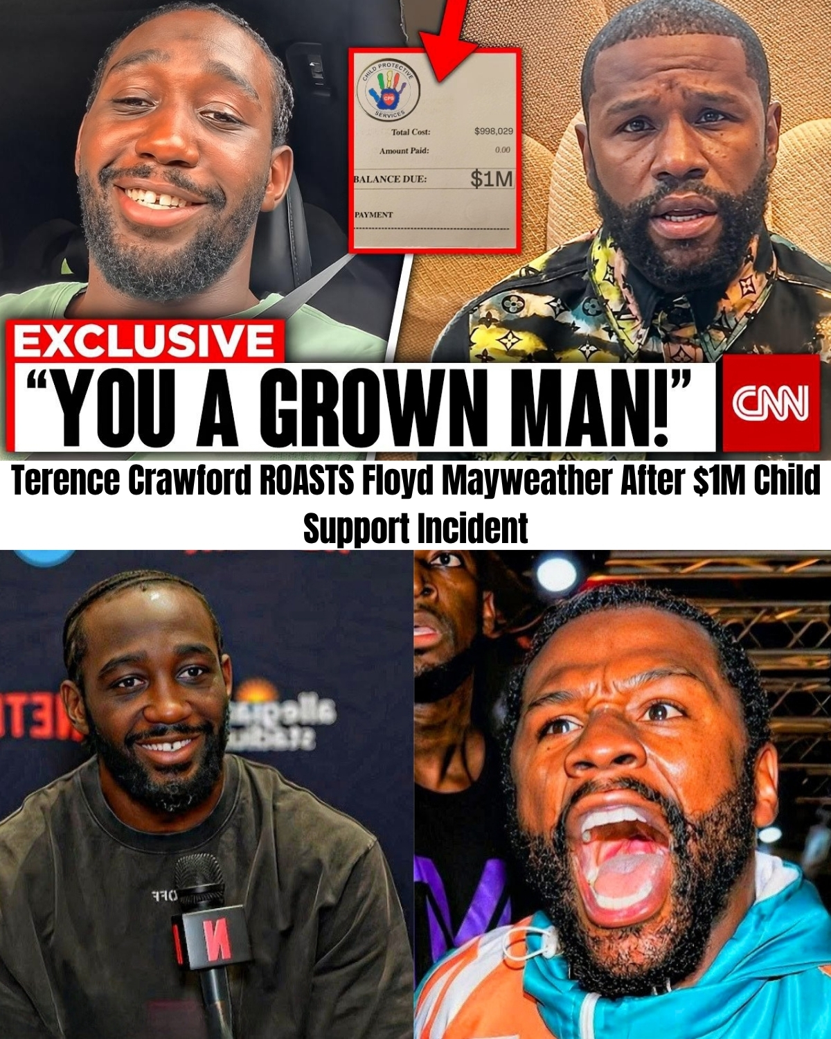The boxing world has just exploded! 🥊 Welterweight king Terence Crawford just went completely rogue, delivering a savage, mocking roast that utterly exposed Floyd Mayweather’s dark personal life!