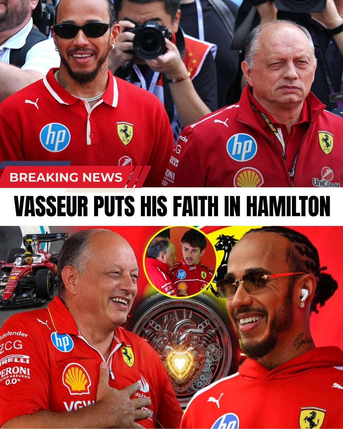 The F1 paddock is in absolute SHOCK! ๐ฑ Ferrari boss Fred Vasseur just made a ruthless decision that changes EVERYTHING. Reports reveal the new SF26 is secretly being custom-built for Lewis Hamiltonโs driving style, leaving former “golden boy” Charles Leclerc out in the cold!