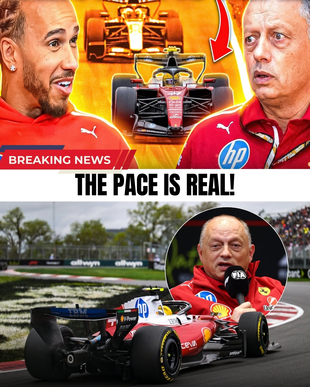 Total humiliation at the Canadian Grand Prix! 🇨🇦 While a resurrected Lewis Hamilton delivered a blistering, record-shattering masterclass 👑⚡, Ferrari principal Fred Vasseur was spotted visibly shaken and trembling in the paddock, completely unable to believe the absolute disaster unfolding before his eyes…