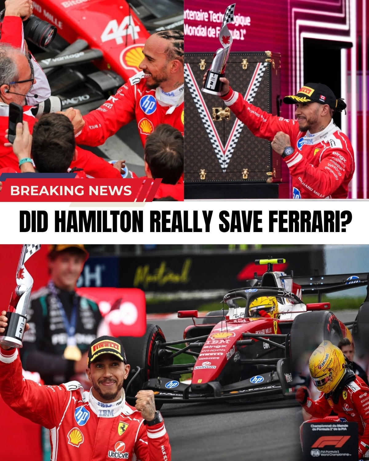 The F1 world is STUNNED! 🇨🇦 Lewis Hamilton just pulled off an absolute masterclass at the Canadian GP in an un-upgraded SF-26! 🤯 After brutally overtaking Max Verstappen, Hamilton revealed a shocking truth about Ferrari’s technology.
