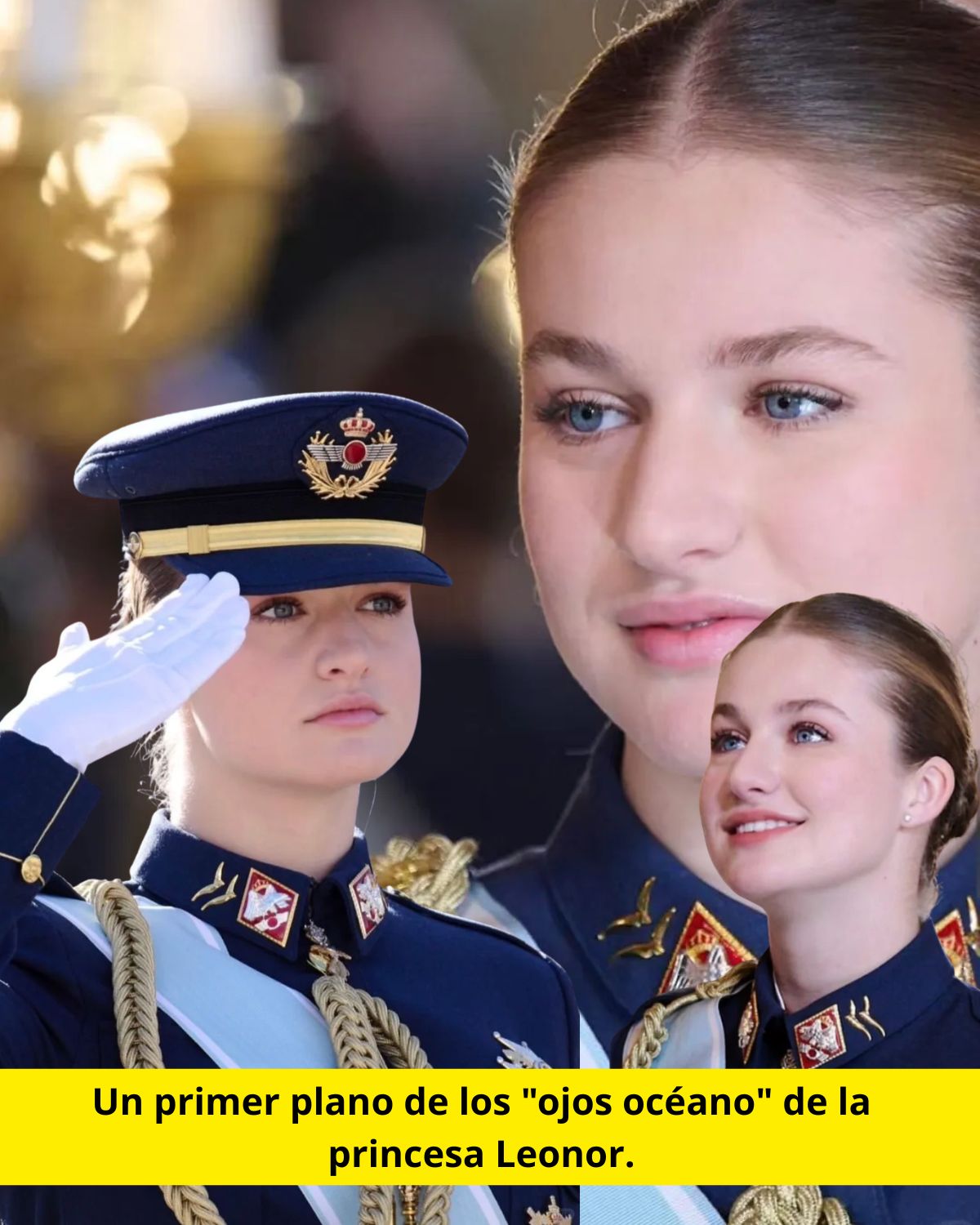 Un primer plano de los “ojos océano” de la princesa Leonor.