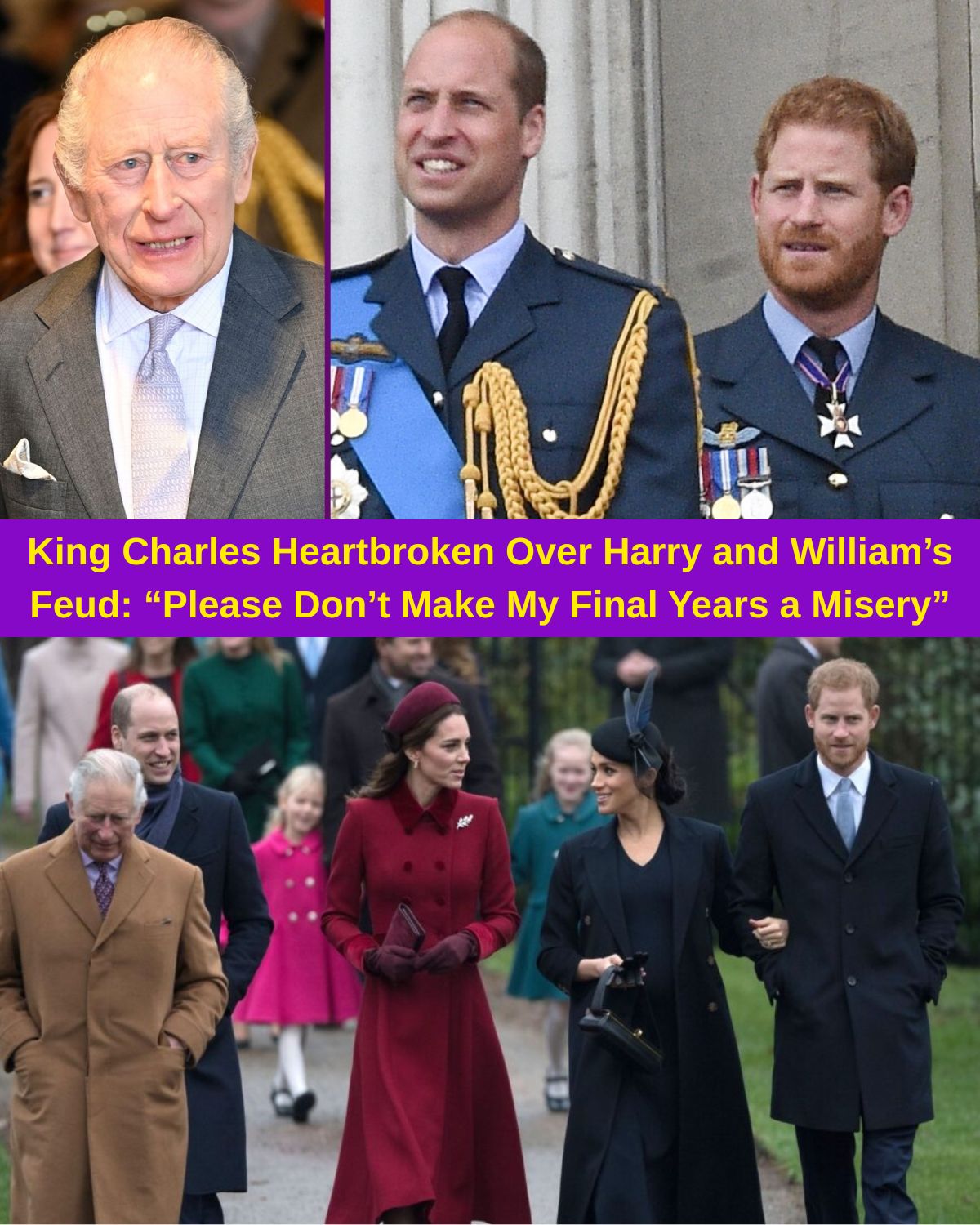 King Charles Heartbroken Over Harry and William’s Feud: “Please Don’t Make My Final Years a Misery”
