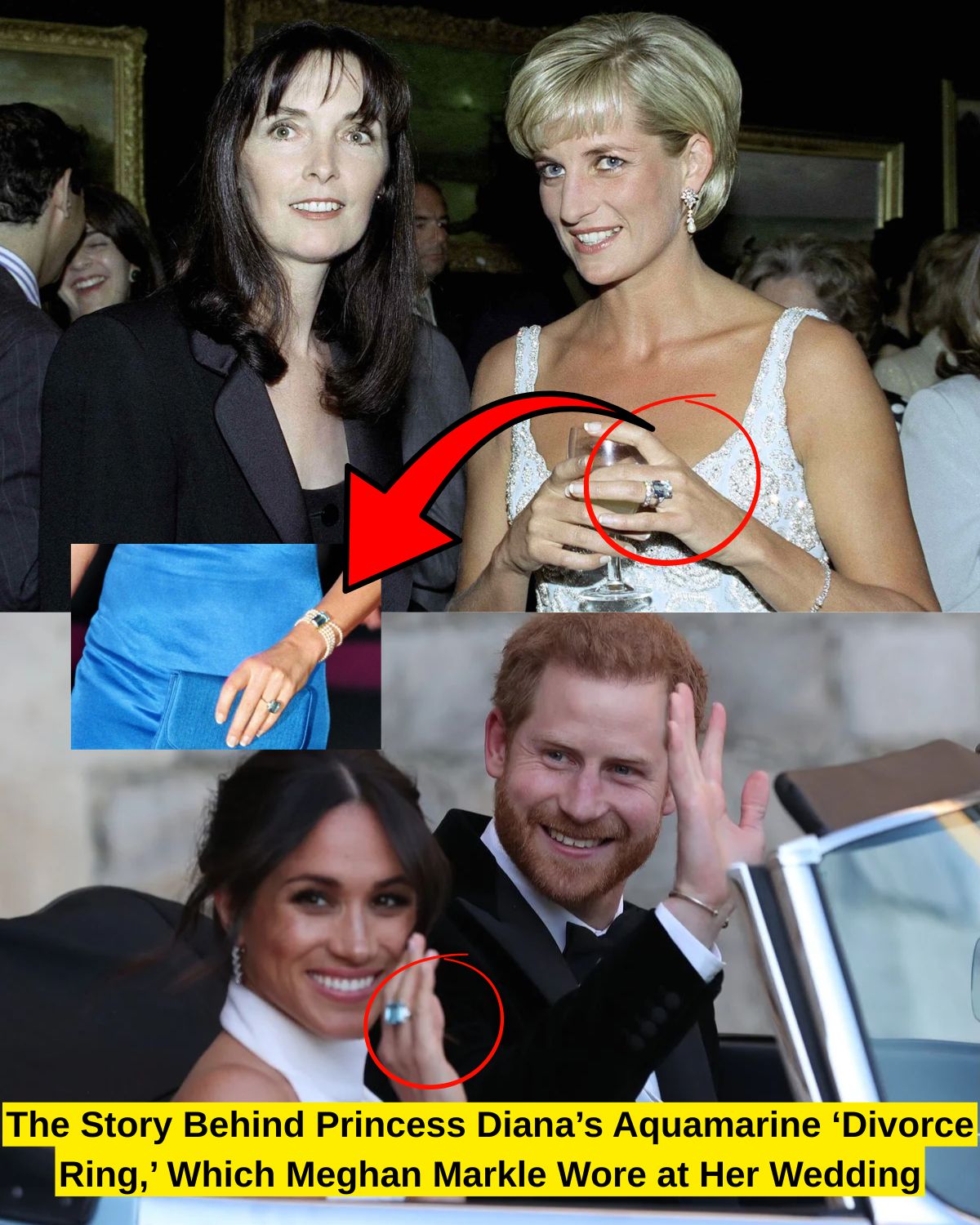 The Story Behind Princess Diana’s Aquamarine ‘Divorce Ring,’ Which Meghan Markle Wore at Her Wedding
