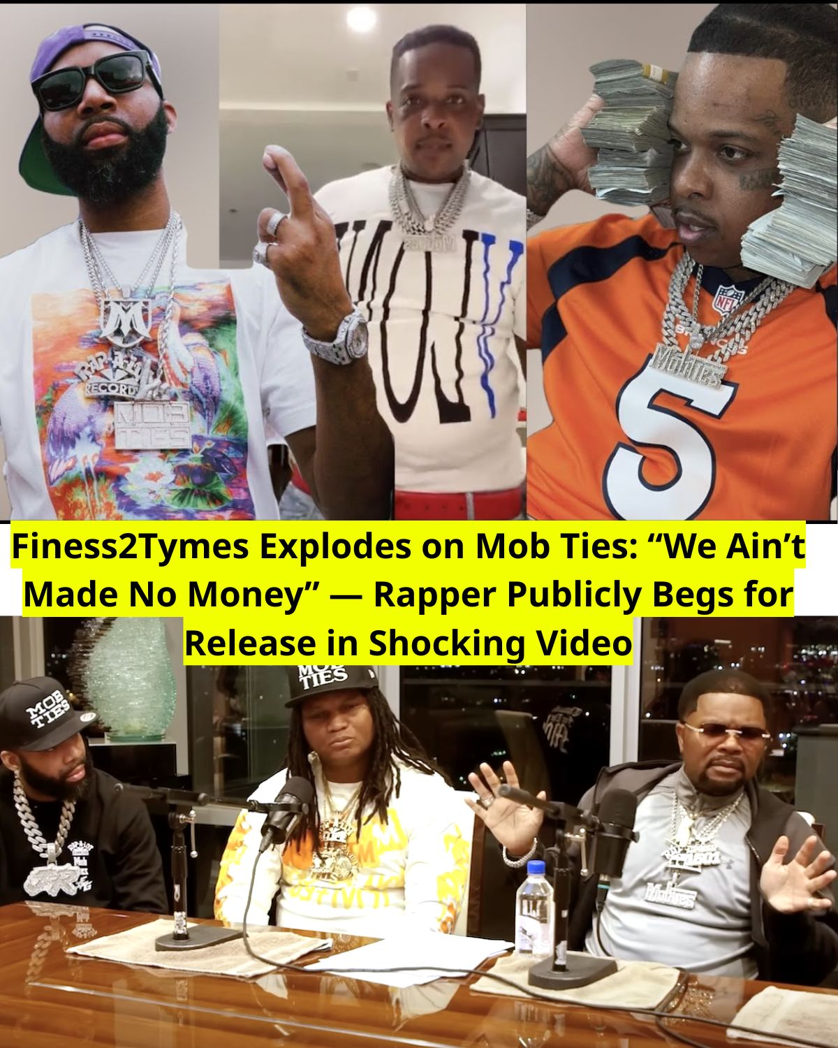 Finess2Tymes Explodes on Mob Ties: โWe Ainโt Made No Moneyโ โ Rapper Publicly Begs for Release in Shocking Video