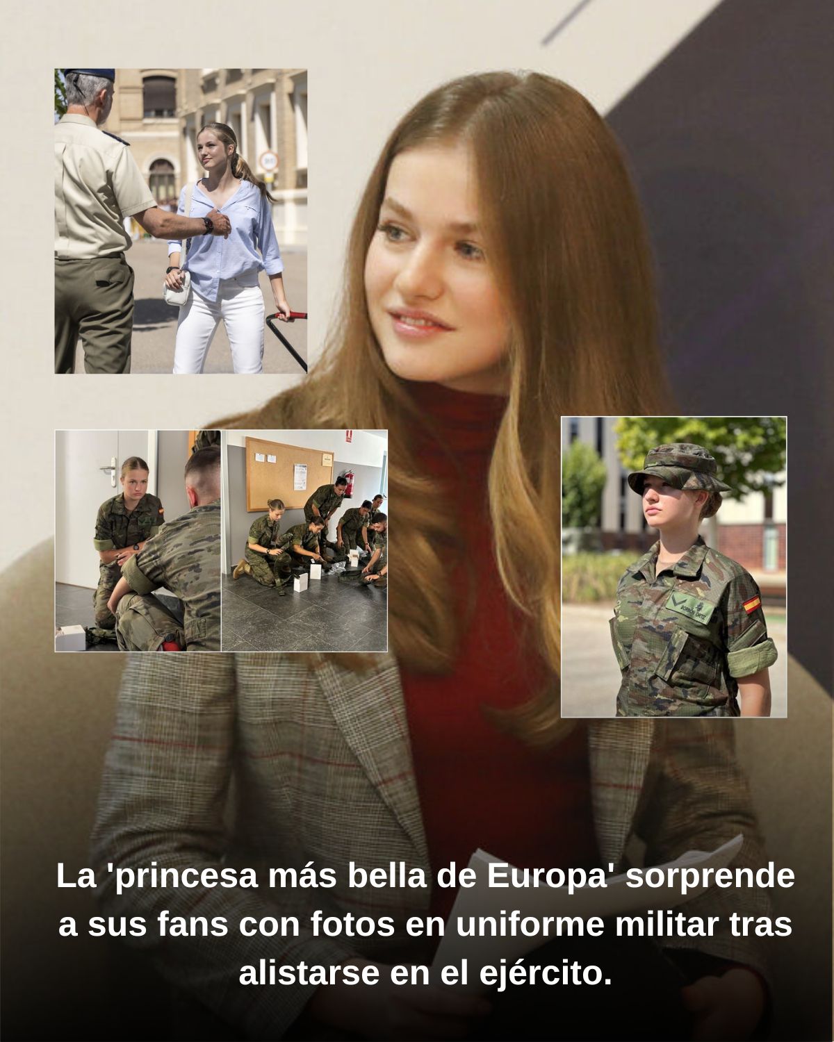 La ‘princesa mรกs bella de Europa’ sorprende a sus fans con fotos en uniforme militar tras alistarse en el ejรฉrcito.