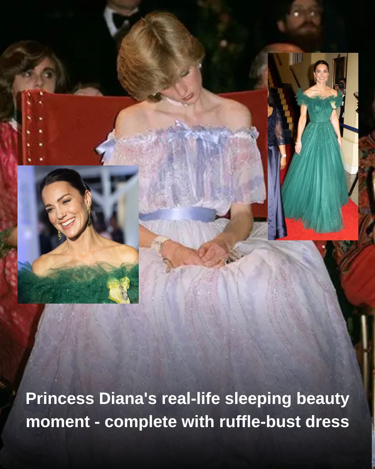 Princess Diana’s real-life sleeping beauty moment – complete with ruffle-bust dress