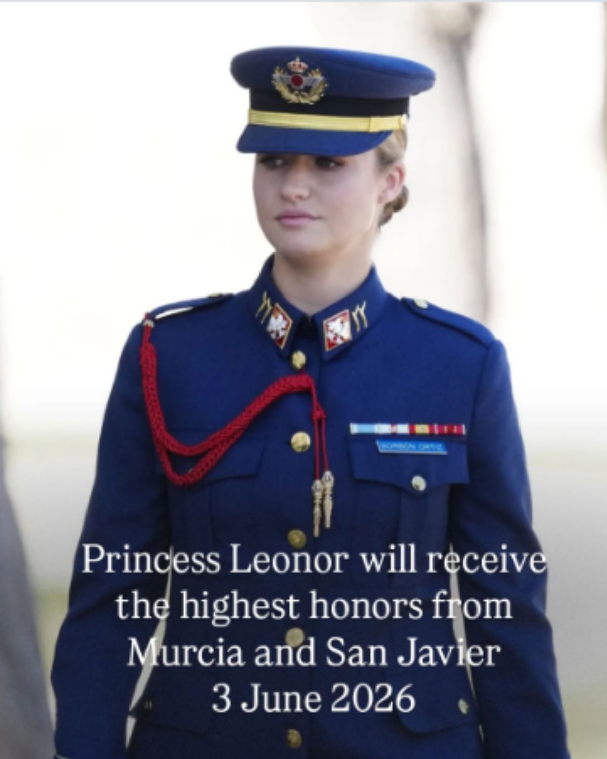 โLEONOR RECIBIRร UNA SERIE DE ALTAS DISTINCIONES EN LA REGIรN DE MURCIAโ