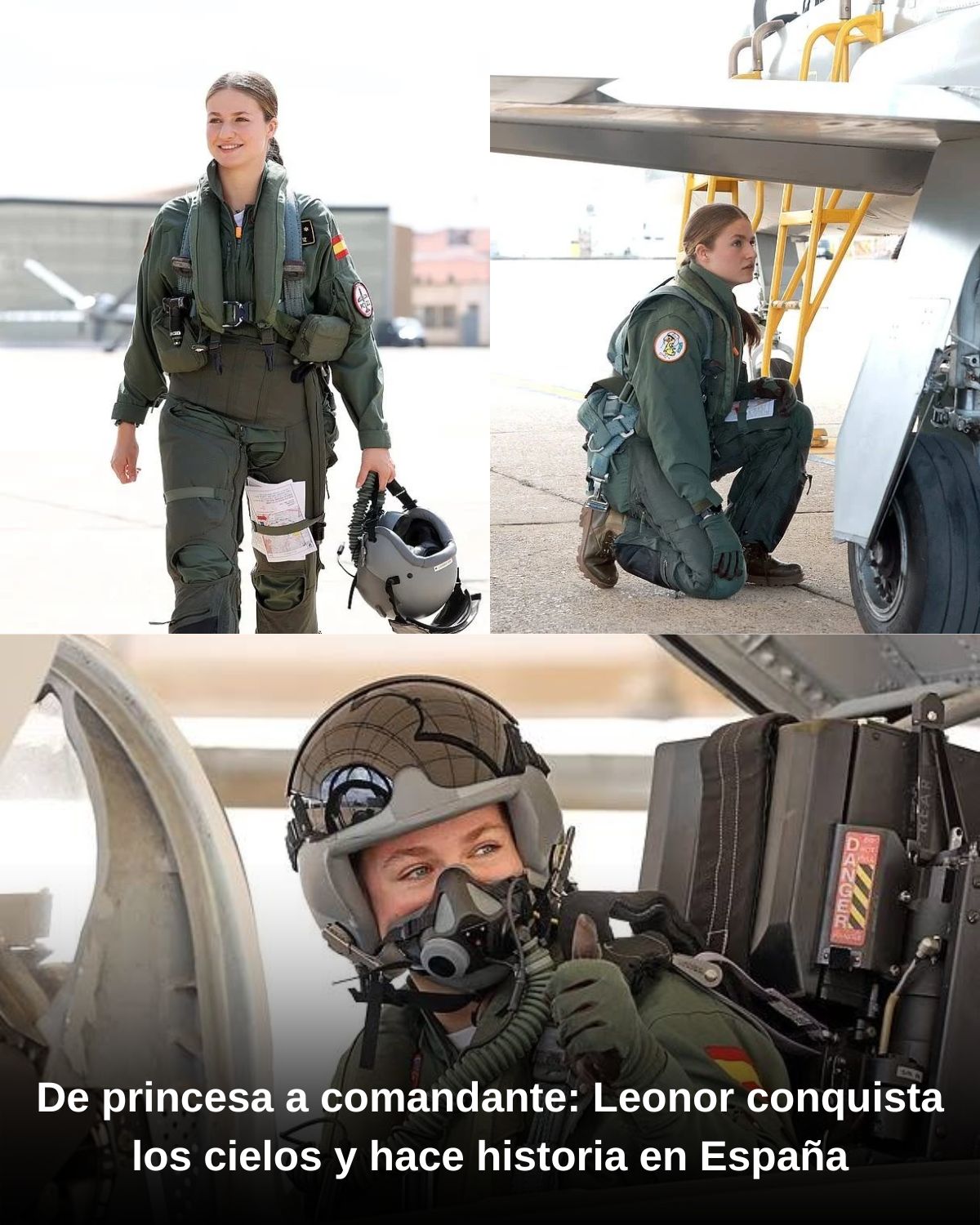 En contraste con su habitual imagen elegante, la princesa Leonor impresionó a todos al pilotar un avión de combate F-5, lo que supuso un paso significativo en su formación militar.