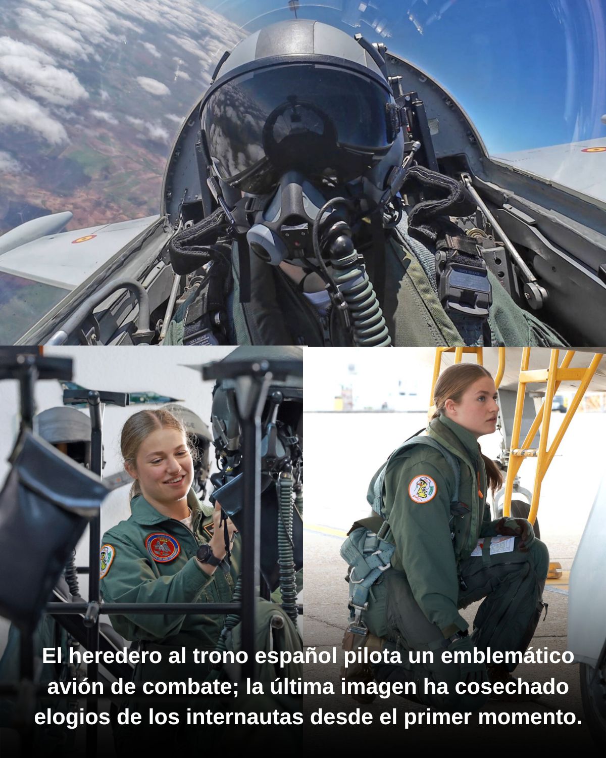 El heredero al trono español pilota un emblemático avión de combate; la última imagen ha cosechado elogios de los internautas desde el primer momento.