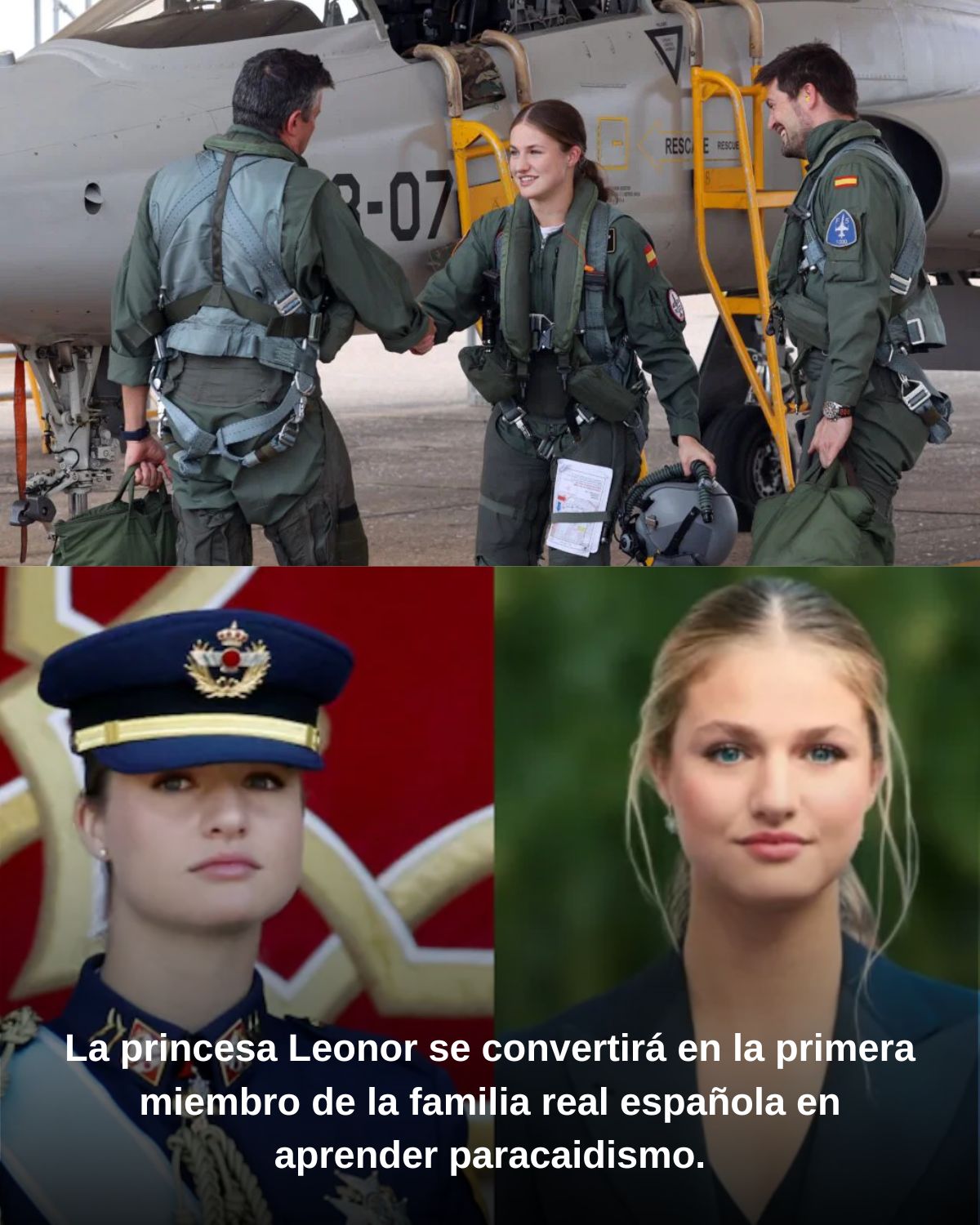 La princesa Leonor se convertirรก en la primera miembro de la familia real espaรฑola en aprender paracaidismo.