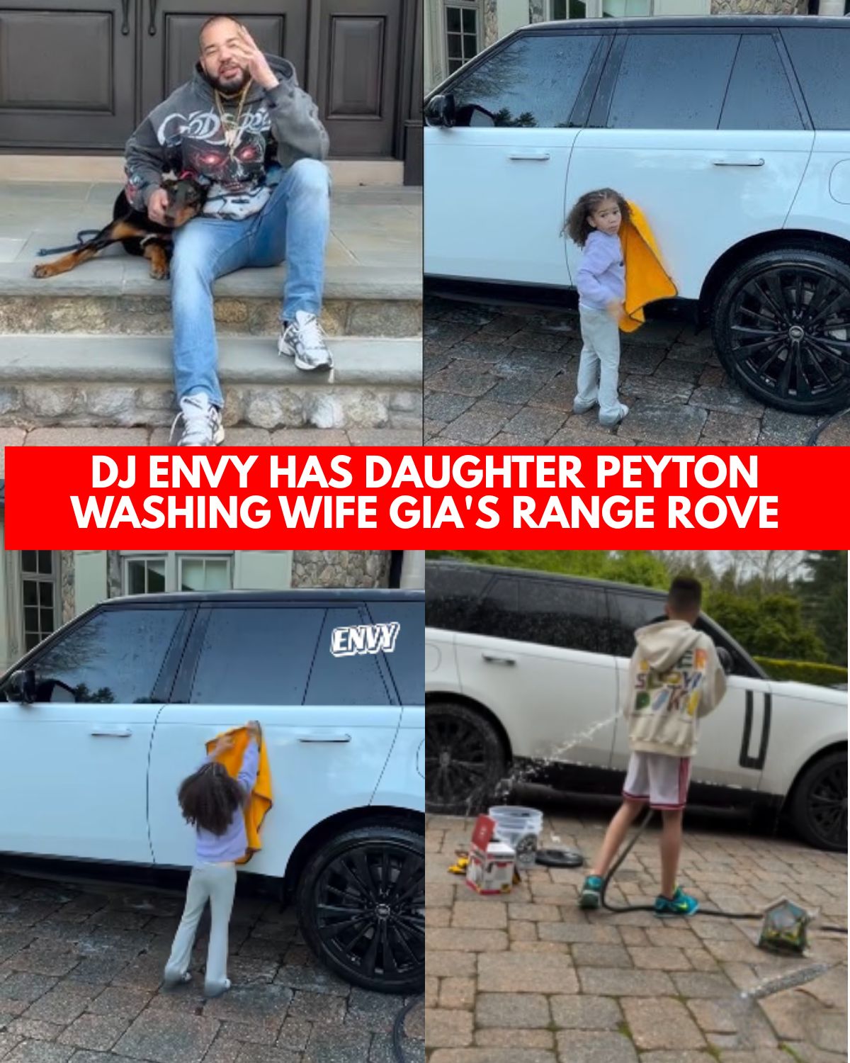 DJ Envy Has His Kids Washing Gia’s Range Rover In Hilarious Family Video: “Gas Prices High!”