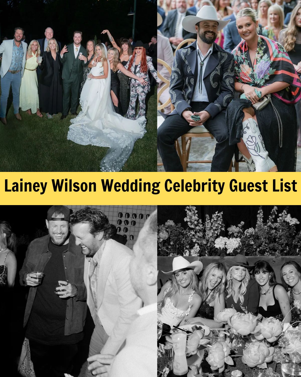 Country Fans Are Freaking Out Over the Celebrity Guest List at Lainey Wilson’s Wedding